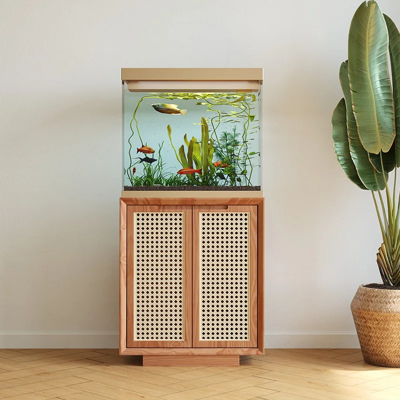 Aquarium Fish Live - Masif Ahşap Rattan Oturma Odası Akvaryum