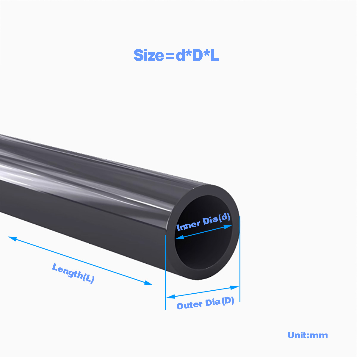 Aquarium Fish Black - Siyah PVC Plastik Boru Içi Boş