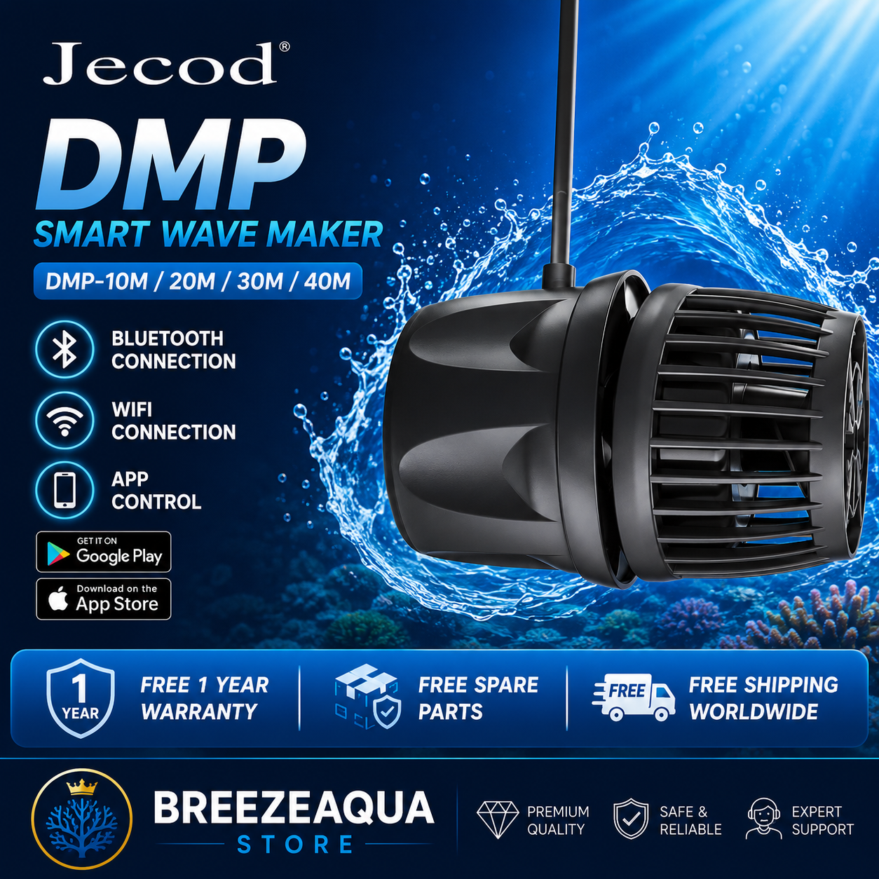 Aquarium Fish Freshwater - Jecod/Jebao Yeni Akülü DMP-10M/20M-30/40M WiFi Bluetooth