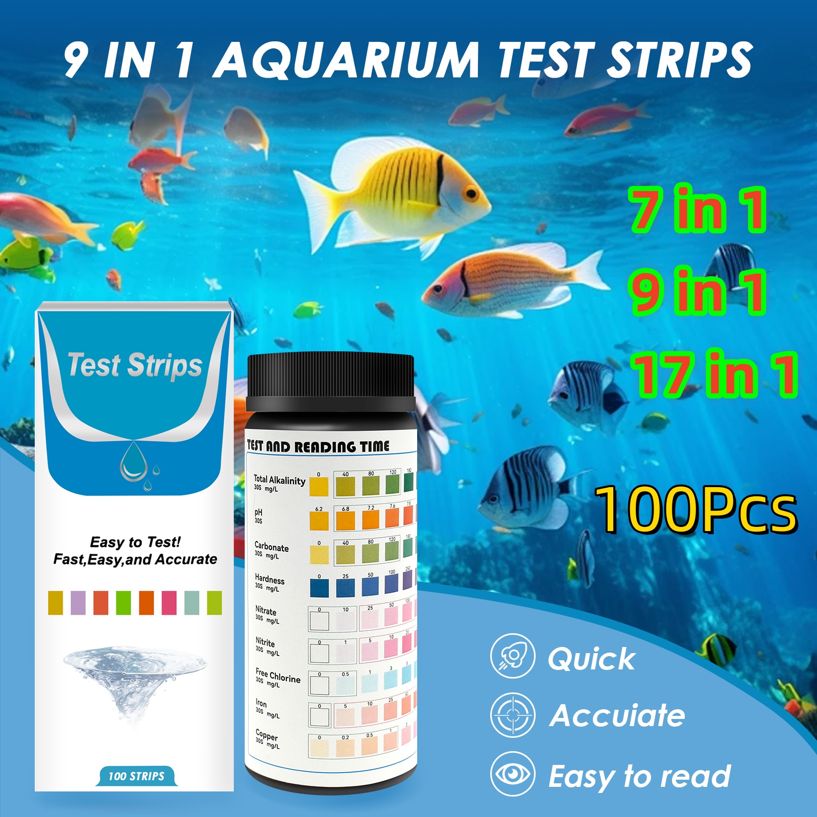 100 adet akvaryum Test şeritle - Aquarium Fish Freshwater incelemesi ve fiyatı