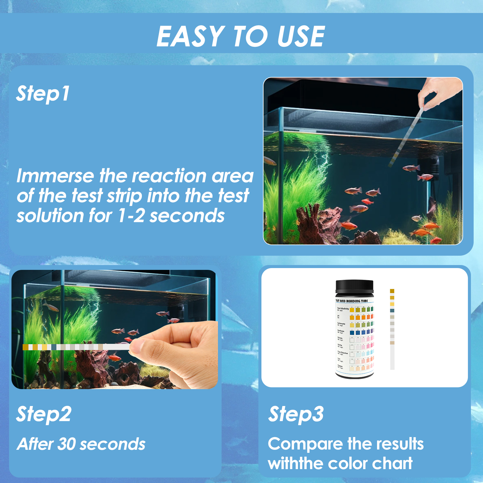 100 adet akvaryum Test şeritle - Aquarium Fish Freshwater incelemesi ve fiyatı