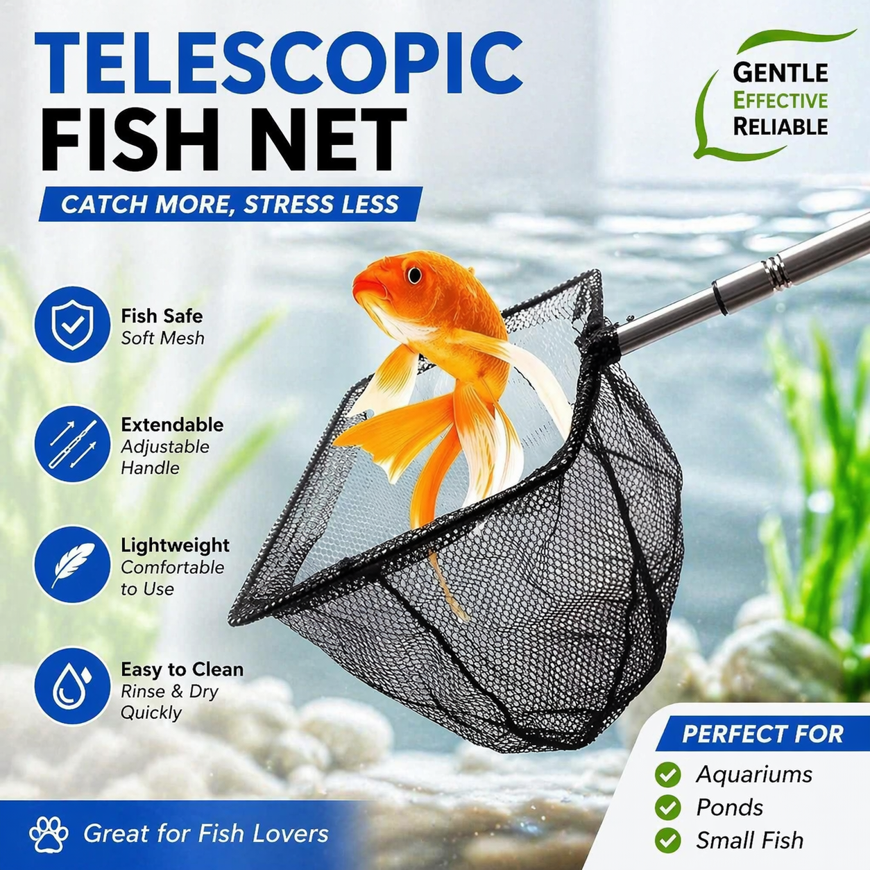 Teleskopik balık ağı akvaryum  - Aquarium Fishland incelemesi ve fiyatı