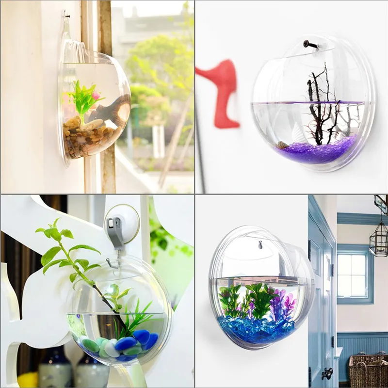 Şeffaf akrilik asılı duvar akv - Aquarium Fish In Bowl incelemesi ve fiyatı